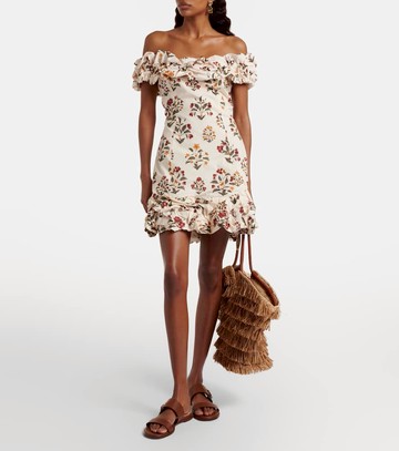 Agua by Agua Bendita Floral ruffled cotton minidress