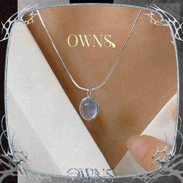 🥀旺斯女孩🥀天寶海藍寶石項鍊 簡約百搭 日常通勤 橢圓寶石項鏈 細蛇骨項鍊