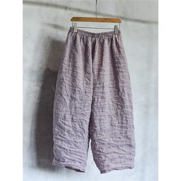 4089原創砂洗亞麻休閑寬松老爹褲文藝女式長褲闊腿蘿卜褲中式禪意