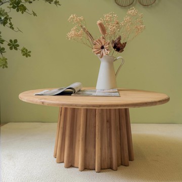 免運 可開發票 侘寂風實木茶幾原木圓桌客廳小戶型民宿酒店設計感復古做舊咖啡桌