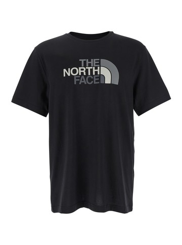 The North Face Black T-shirt With Maxi Logo Printed On The Front And Back In Cotton Blend Man