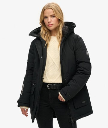 Superdry Women's City Padded Parka Coat Black Size: 8