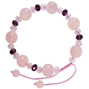 【吉祥開運坊】手鍊系列【增進人緣 粉晶 10mm 白紫白水晶隔珠手鍊 可調大小】開光加持 配戴日期