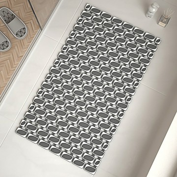 WE CHAMP 植被風格樹葉衛浴防滑墊 WCB-035  1個  黑灰色  70 x 40cm