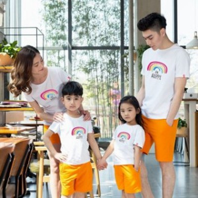 親子お揃い 半袖 Tシャツ メンズ レディース 子供服tシャツ 花柄パパ ママ カップル ユニセックス 通販 Lineポイント最大get Lineショッピング