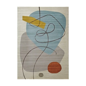 莫捷地毯-200x290cm (客廳地毯 大地毯 短毛地毯 吸音 抗汙 防潑水 現代風 抽象風) 無