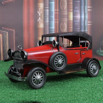 汽車裝飾品擺件創意 復古鐵藝老爺車模型家居客廳擺設工藝品