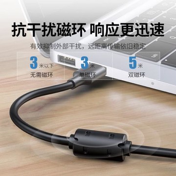 綠聯usb延長線2.0公對母1/2/3/5米高速手機車載充電器數據連接線電腦打印機電視鼠標鍵盤網卡優U盤接口加長線
