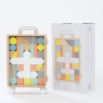 【OOYII吾憶】日本 dou toy 帶我走 木製行李箱積木玩具組｜生日禮物、週歲禮物｜適用年齡三歲以上