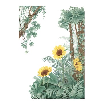 半島良品 DIY無痕壁貼墻貼  60 x 45cm  花瓶 藤蔓花束