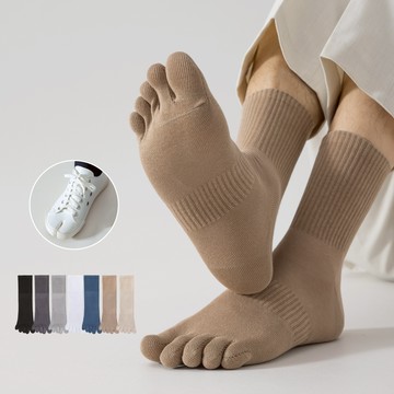 NicoFun 愛定做 3雙 分段針織五趾中筒襪 抗菌消臭 分趾襪 羅紋襪 五指襪 運動襪(中性襪24.5-27.5cm