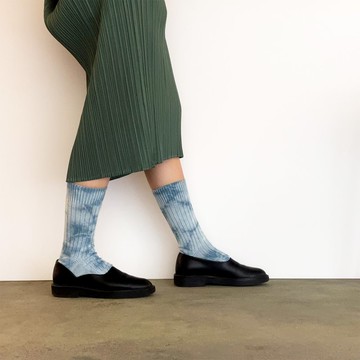 日本製 靛藍染色 JAPANBLUE INDIGO DYED SOCKS 厚羅紋針織 #2