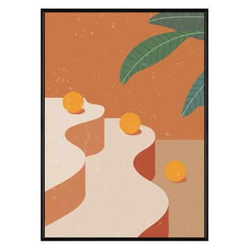 Boluo 菠蘿選畫所 幾何 階梯與球 掛畫  40 x 30cm  黑框