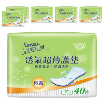 康乃馨 透氣超薄護墊 微香  15cm  40片  6包