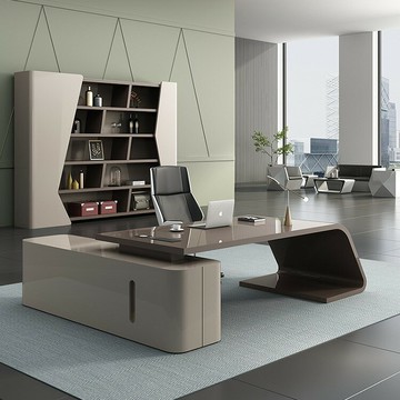 【含稅/免運】 烤漆辦公桌椅組合老板桌簡約現代輕奢經理總裁桌辦公室大班臺桌子