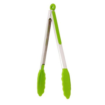 Dr. Cook 矽膠不銹鋼可鎖式食物夾 12寸 - 淺綠色