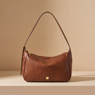 Dillon 真皮文青風肩背包-咖啡色 ZB11186212