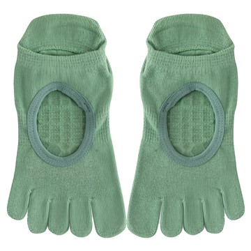 NICOFUN 愛定做 女款 腳背簍空止滑瑜伽襪 FYK245TOE03 40g  22~24.5cm  綠色