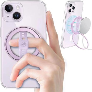 手機支架帶磁吸無線充電磁吸硅膠多功能手扣支架亞馬遜跨境爆款