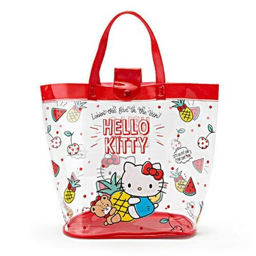 【震撼精品百貨】Hello Kitty 凱蒂貓 Sanrio HELLO KITTY半透明PVC水桶提袋(熱情水果)#29423 震撼日式精品百貨