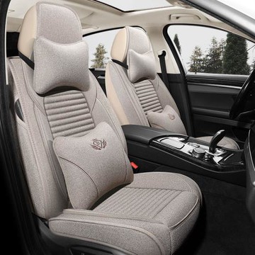 22年新款汽車坐墊四季通用布藝亞麻座墊全包座椅墊高級感單個座套