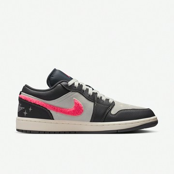 Nike 休閒鞋 Wmns Air Jordan 1 Low 女鞋 男鞋 深灰 螢光粉 AJ1