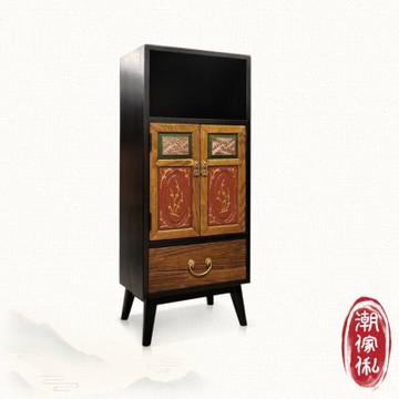 C est Chic 蒹葭倚風單格單抽雙門實木雕刻櫃(半老件90年)-幅42cm W42*D30*H102 cm