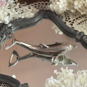 50404-迷人法國鍍銀海豚造型開瓶器