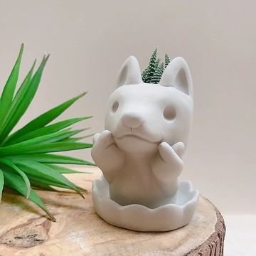 【24hr快速出貨】啾咪狗狗 植物小盆 水泥盆器 交換禮物