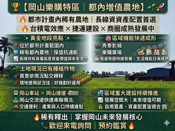 岡山樂購廣場✨聚富都內增值農地｜高雄市岡山區和平段