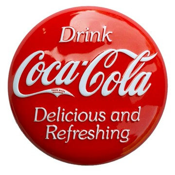 【Coca-Cola】可口可樂 LOGO圓形冰箱磁鐵-紅