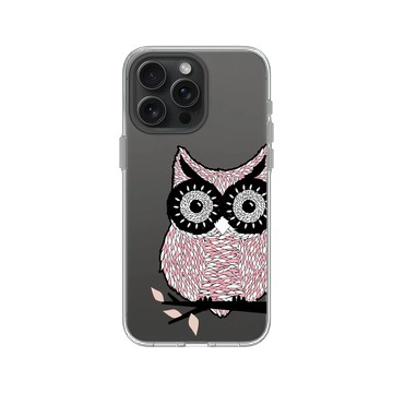 iPhone 15 Pro Max Clear 透明 - 花生騷 WasangShow - 貓頭鷹(紅)