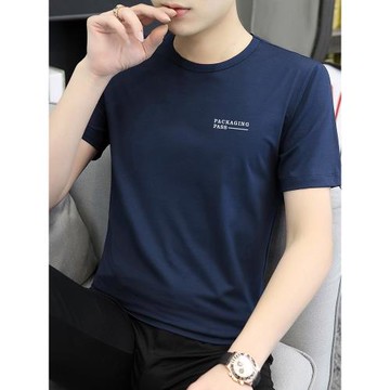 莫代爾棉t恤男夏季冰絲短袖體恤薄款排汗速干上衣潮流涼感半截袖