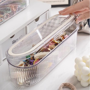 台灣現貨🔥桌面收納 透明收納盒 玩具擺件收納盒 髮飾收納 化妝品收納盒 亞克力透明盒 雜物收納 文具收納盒 多功能收納