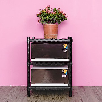 dayneeds 沖孔 45x45x60cm三層收納架(烤漆黑) 層架/置物架/儲藏架