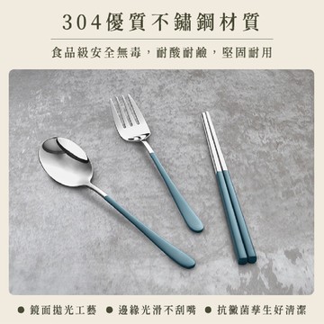 BLACK HAMMER 不鏽鋼環保餐具組（三件式）-藍