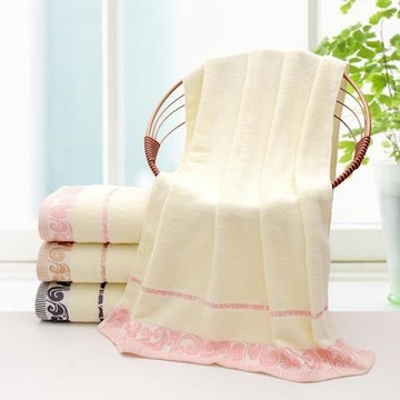 廣告定制禮品浴巾批發無捻紗提花祥云成人加厚吸水浴巾400克