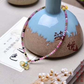 鴻悅天然水晶碧璽水晶腳鏈 腳鏈女款水晶飾品