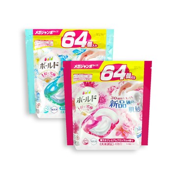 P&G 日本Bold-強洗淨洗衣膠囊柔軟香氛濃縮洗衣球64顆/袋(牡丹花香/白葉花香_2款可選)