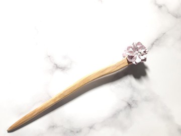 紫桃蓮 桃木 髮簪 造型