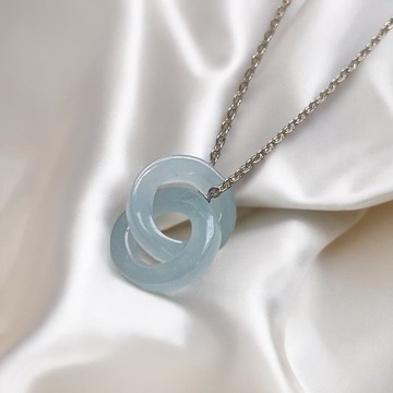 冰種翡翠同心圓項鍊 | 天然緬甸玉翡翠A貨 | 送禮