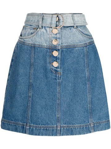 Acler - Hawkin belted denim miniskirt - women - Cotton - 6 - Blue