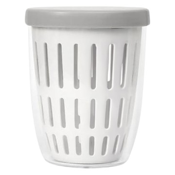 E.dot 便攜保鮮杯水果沙拉杯 雙層帶蓋附叉瀝水保鮮  直徑10.5 x 13.5cm  1個