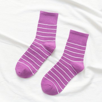 嘉義發貨【B827】新款中筒長襪 女中筒襪 韓版日系學院風棉質條紋女襪 時尚襪子xiami