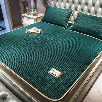 乳膠涼席冰絲席子可水洗夏季炕席床墊學生宿舍單人床席床單三件套