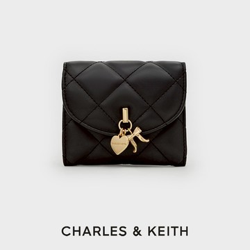 【CHARLES & KEITH】Arrietty 金屬造型釦短夾｜秋冬新品｜閃耀派對季｜生日禮物｜快速出貨｜小CK