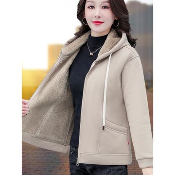 外套女加絨保暖冬裝短款寬松衛衣