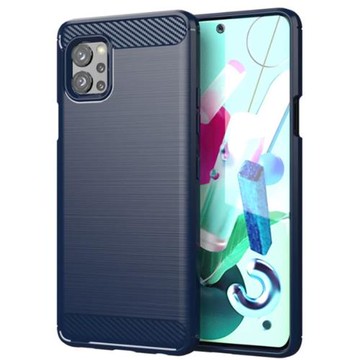 LG Q92 5G|LM-Q920N個性碳纖維拉絲軟硅膠全包防摔滑手機殼保護套