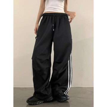 Codibook｜韓國 ondeed 撞色拼接綁帶寬鬆哈倫工裝長褲［預購］長褲 運動褲 女裝