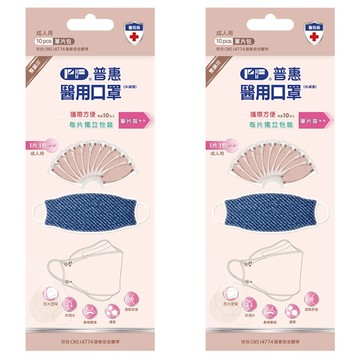PERFECT 普惠醫工 韓版KF94 醫用口罩 成人款  丹寧藍  10片  2盒